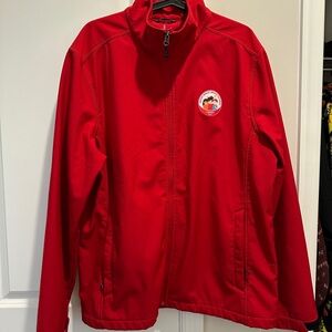 Red Full-Zip Jacket with Logo